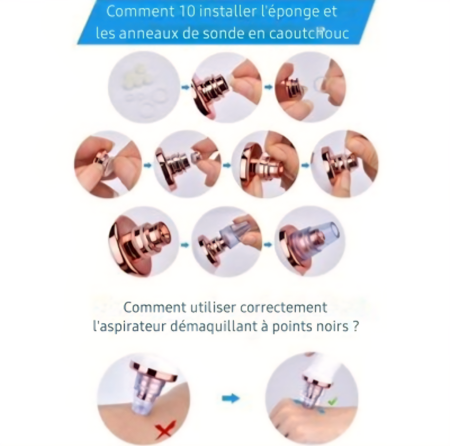 Aspirateur électrique pour soin de visage (Graisse, points noirs...)