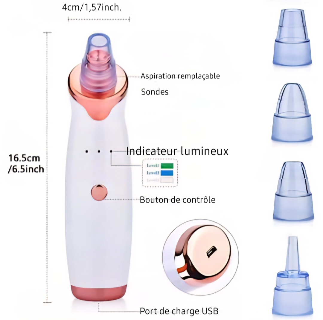 Aspirateur électrique pour soin de visage (Graisse, points noirs...)