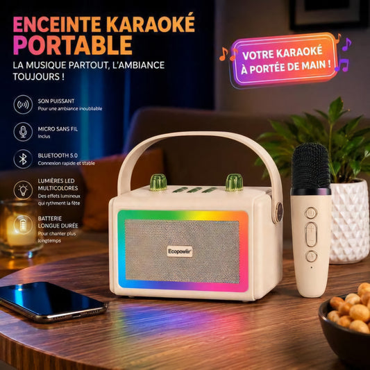 Enceinte karaoké bluetooth portable avec microphone