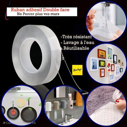 Ruban adhésif double face (Lot de 2)