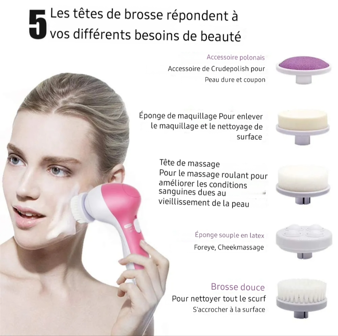 Brosse nettoyante pour visage 5 en 1 (hommes et femmes)