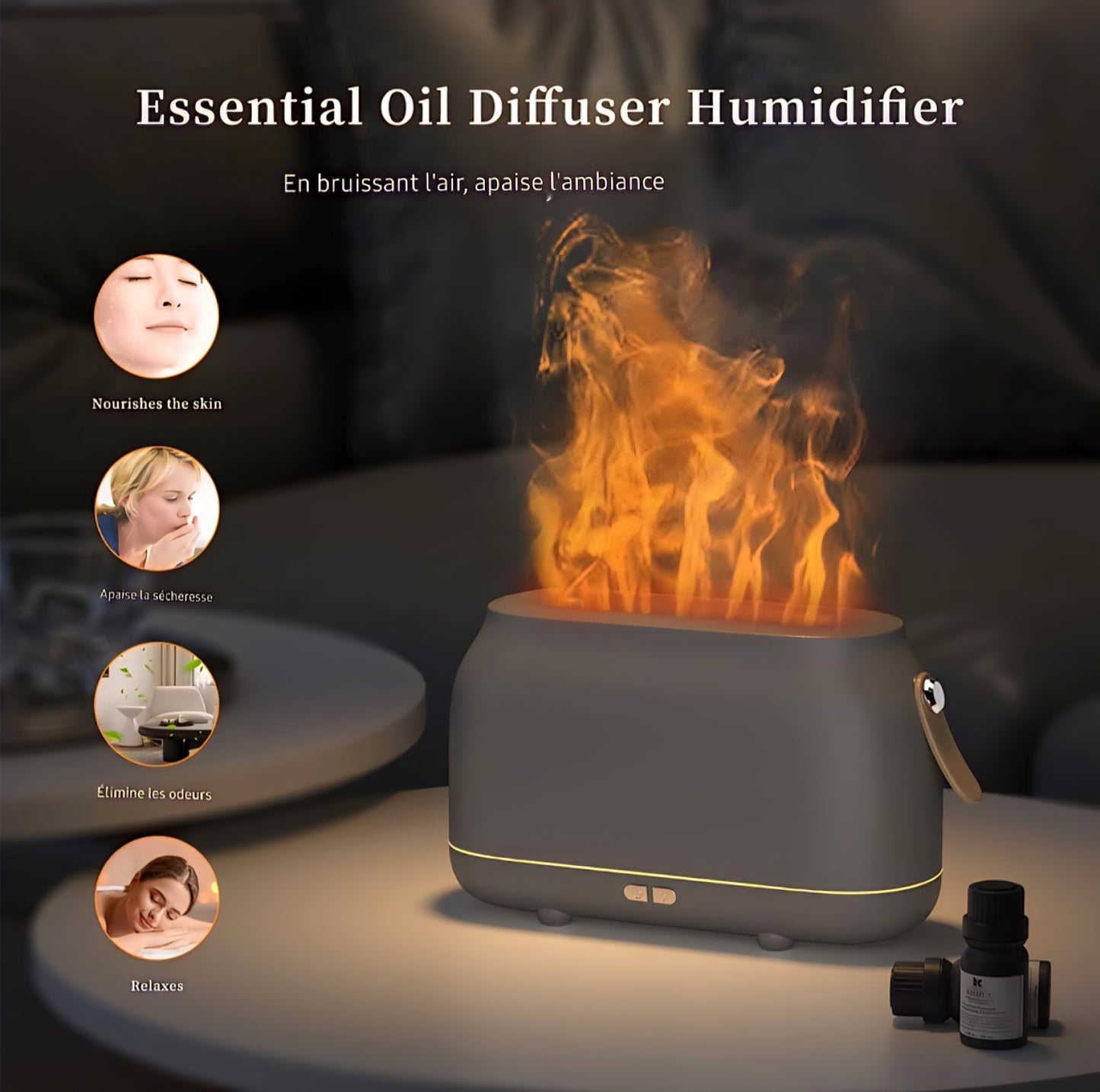 Humidificateur diffuseur de senteur (Effet Flammes)