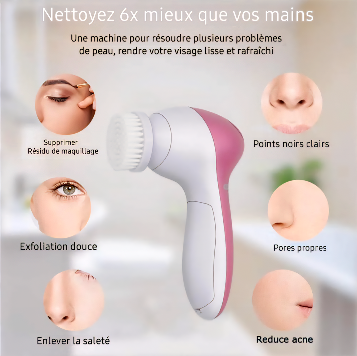 Brosse nettoyante pour visage 5 en 1 (hommes et femmes)