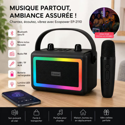 Enceinte karaoké bluetooth portable avec microphone